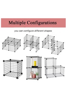 HQ-GAMING Pet Playpen DIY Small Animal Cage Small Portable Pet Fence for Dog Cat Puppy Metal Wire Yard Fence for Hedgehogs Rabbits Metal Wire Grids Storage Stackable Shelf (8 Panels)  - Image 5
