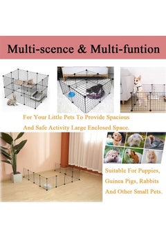 HQ-GAMING Pet Playpen DIY Small Animal Cage Small Portable Pet Fence for Dog Cat Puppy Metal Wire Yard Fence for Hedgehogs Rabbits Metal Wire Grids Storage Stackable Shelf (8 Panels)  - Image 4