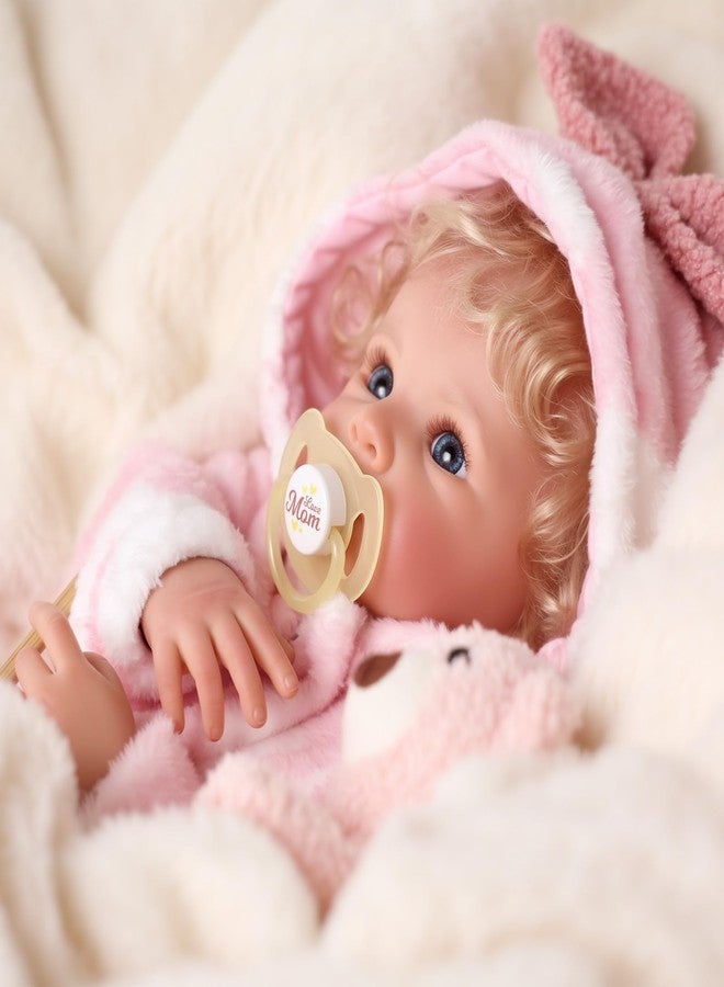 BABESIDE Lifelike Reborn Baby Dolls - 17 Inch Soft Body Realistic-Newborn Baby Doll Girl Blond Curly Hair Real Life Baby Dolls with Gift Box for Kids Age 3+ Collectors - Image 3