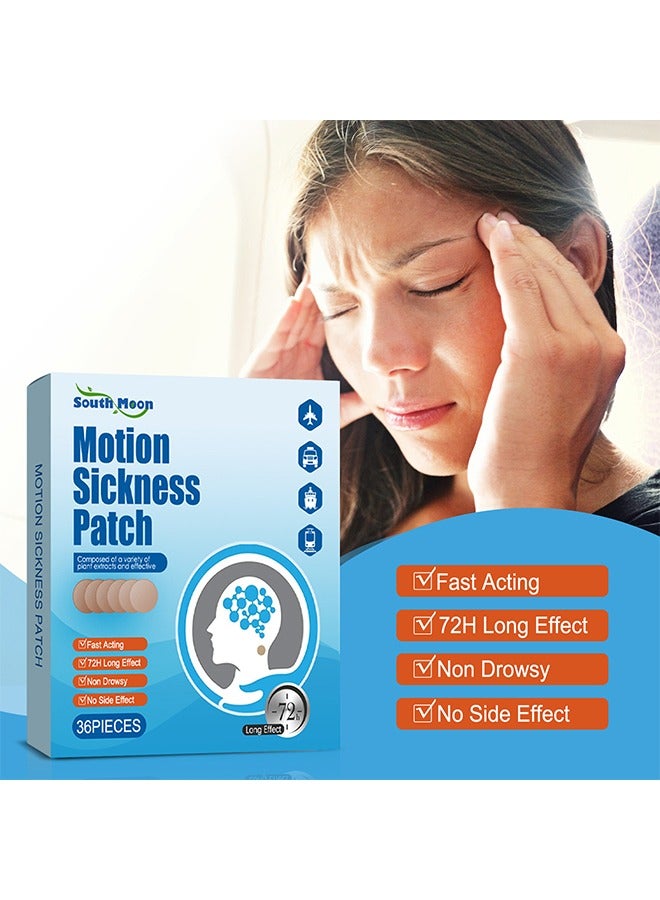 SOUTH MOON 36PCS Motion Sickness Patch, Prevent and Treat Motion Sickness, Portable Post-Ear Patches and Seasickness Belt - Image 3