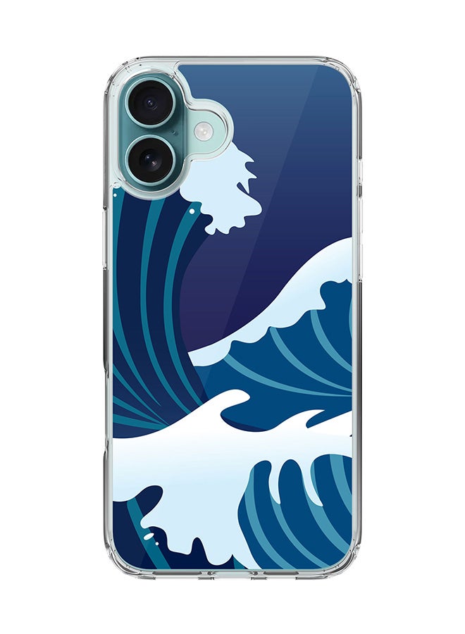 Stylizedd For iPhone 16 Plus Case [Compatible with MagSafe] Slim Magnetic cover Clear Phone Case - Japanese Sea FP - Image 1