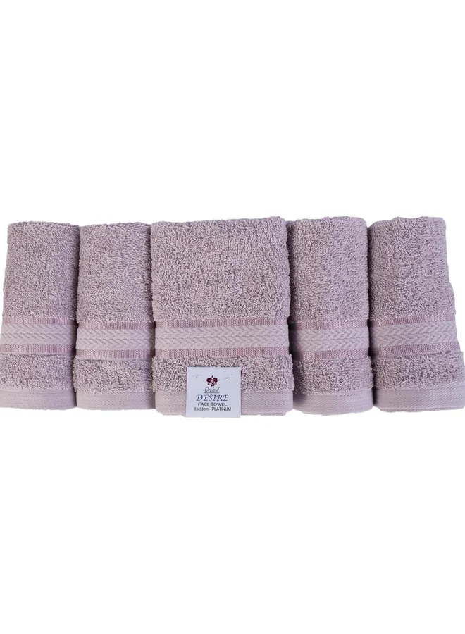 Orchid Orchid 1-Piece Desire Face Towel 30X30Cm Platinum