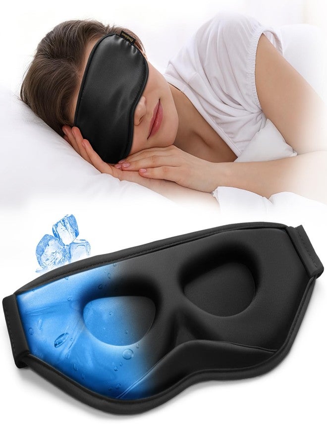 BeeVines 3D Contoured Cooling Eye Mask for Puffy Eyes Migraines Headache Fast Relief, After Surgery Care, Ice Pack for Cold Compress, 6 OZ Gel Weighted Sleep Mask for Sleeping, 100% Blackout - Image 1