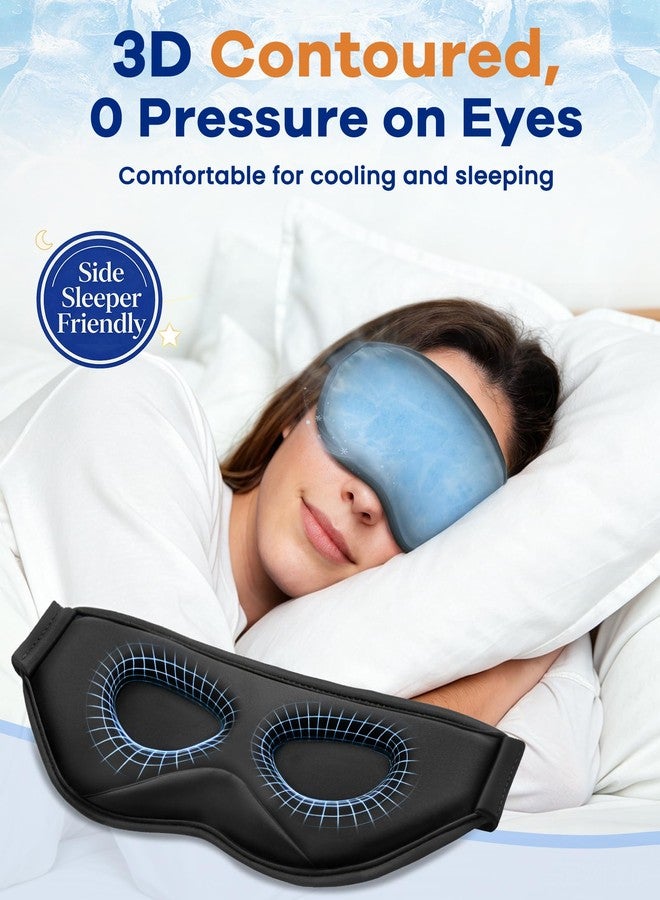 BeeVines 3D Contoured Cooling Eye Mask for Puffy Eyes Migraines Headache Fast Relief, After Surgery Care, Ice Pack for Cold Compress, 6 OZ Gel Weighted Sleep Mask for Sleeping, 100% Blackout - Image 4