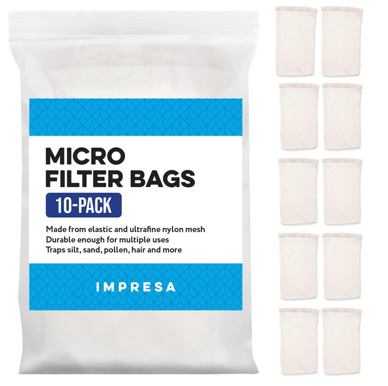 IMPRESA IMPRESA Micro Filter Pool Vacuum Cleaner Bags - 10 Pack - Fits Water Tech Pool Blaster Vacuum Cleaners - Traps Fine Debris, Silt, Sand, Dirt and More  - Image 1