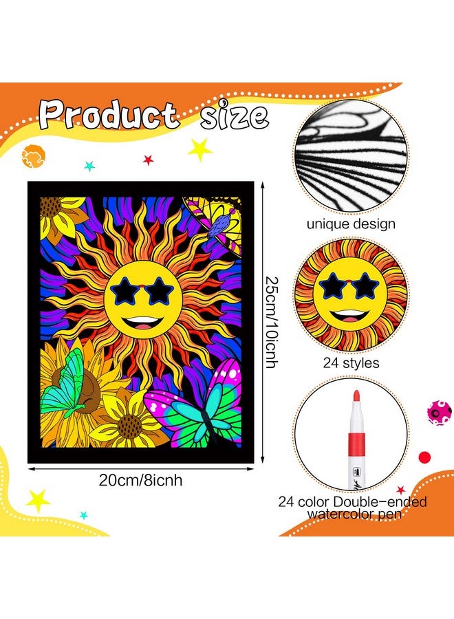 Zhanmai Zhanmai Pack of 48 Velvet Coloring Posters and Watercolor Pens Animal Fuzzy Velvet Coloring Posters for Adults Teenagers Large Poster for Classroom Festive Holiday Arts Crafts Activity - Image 3