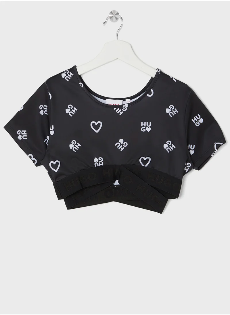 HUGO Kids Logo Aop Top