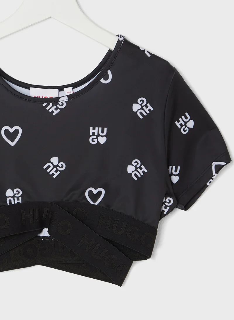 HUGO Kids Logo Aop Top