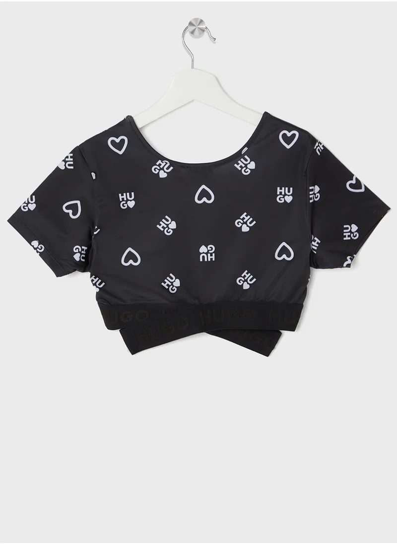 HUGO Kids Logo Aop Top