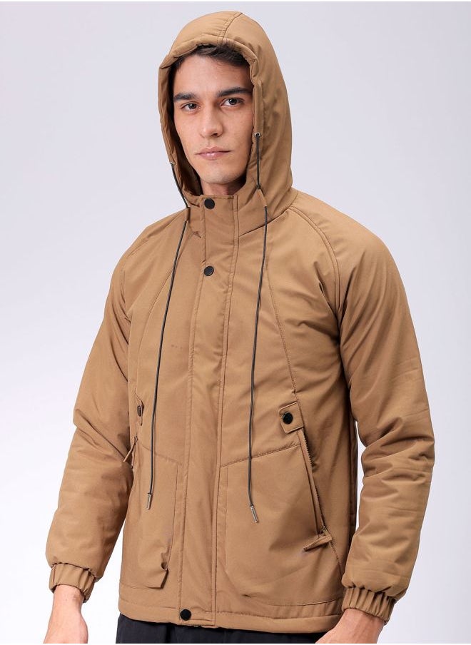 The Indian Garage Co - Men Slim Fit Solid Puffer Jackets - Image 1