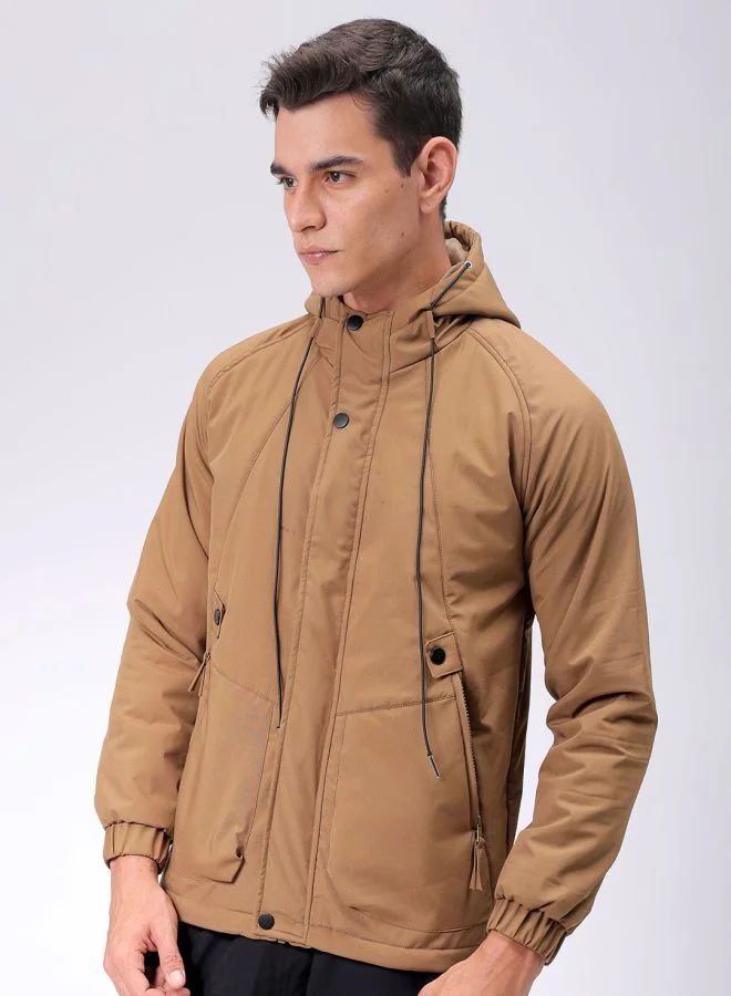 شركة المرآب الهندية Men Slim Fit Solid Puffer Jackets