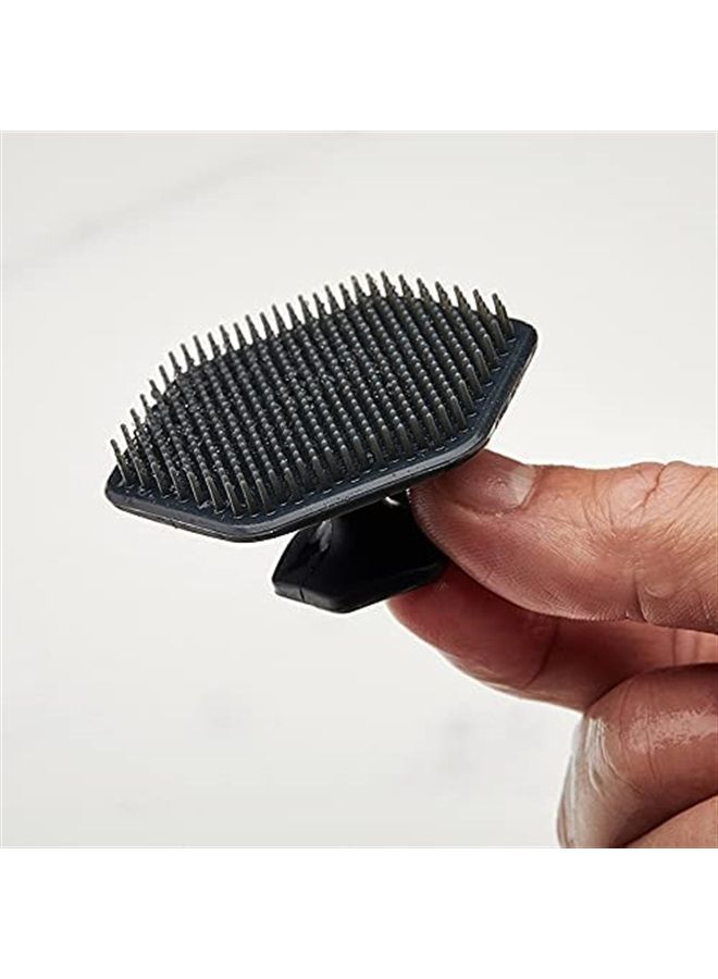 TOOLETRIES مجموعة الفرك النهائية - مع 2X فرك وحوامل - منظم أدوات الحمام السيليكوني، ملحقات الدش والحمام - يتميز بتقنية قبضة السيليكون، قابلة للإزالة وإعادة الاستخدام - فحم - Image 2