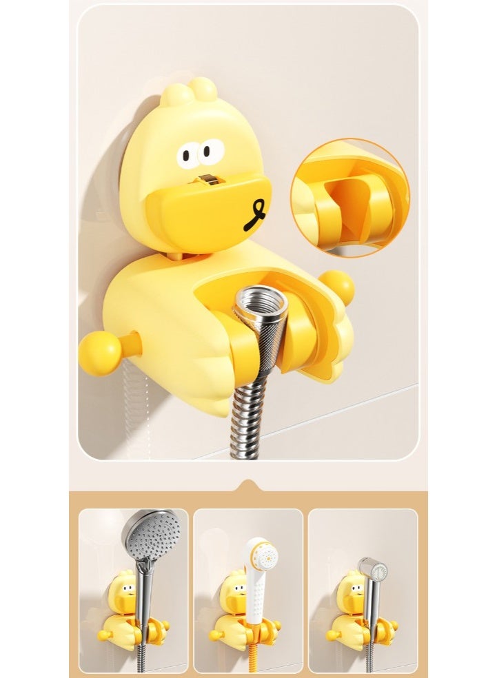 هومستر حامل دش بطريقة الشفط على شكل بطة – مثبت حمام بدون حفر مع حامل رشاش قابل للتعديل للأطفال | مصنوع من مادة ABS متينة وتحمل وزن 20 رطلاً | تصميم مقاوم للصدأ والماء للاستخدام طويل الأمد | مثالي لاستحمام الأطفال، غسل الحيوانات الأليفة ورؤوس الدش المحمولة - Image 4