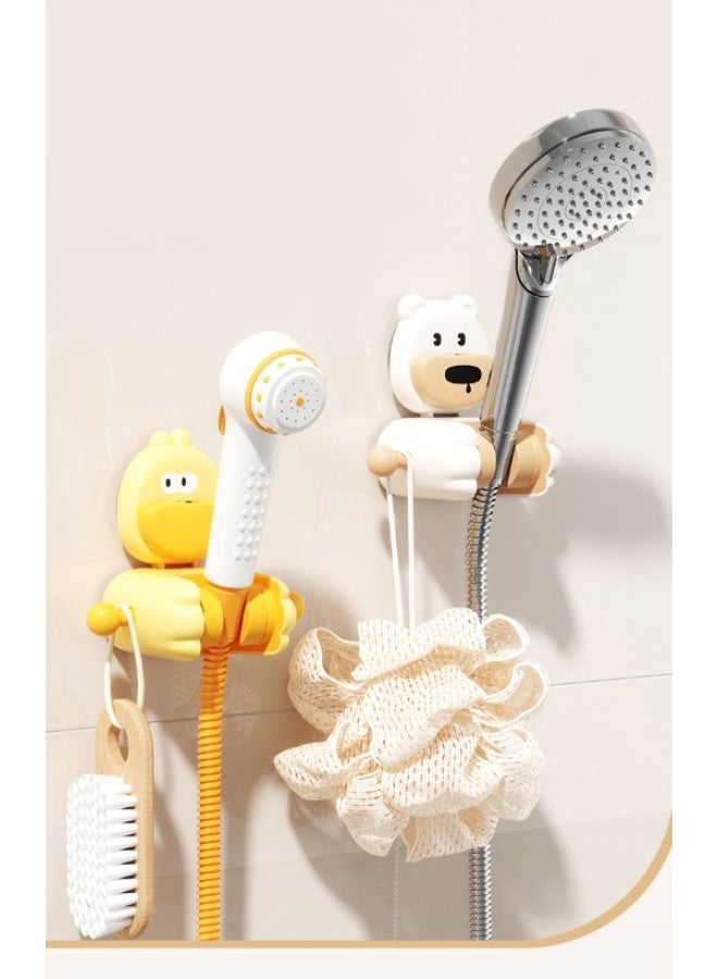 هومستر حامل دش بطريقة الشفط على شكل بطة – مثبت حمام بدون حفر مع حامل رشاش قابل للتعديل للأطفال | مصنوع من مادة ABS متينة وتحمل وزن 20 رطلاً | تصميم مقاوم للصدأ والماء للاستخدام طويل الأمد | مثالي لاستحمام الأطفال، غسل الحيوانات الأليفة ورؤوس الدش المحمولة - Image 3