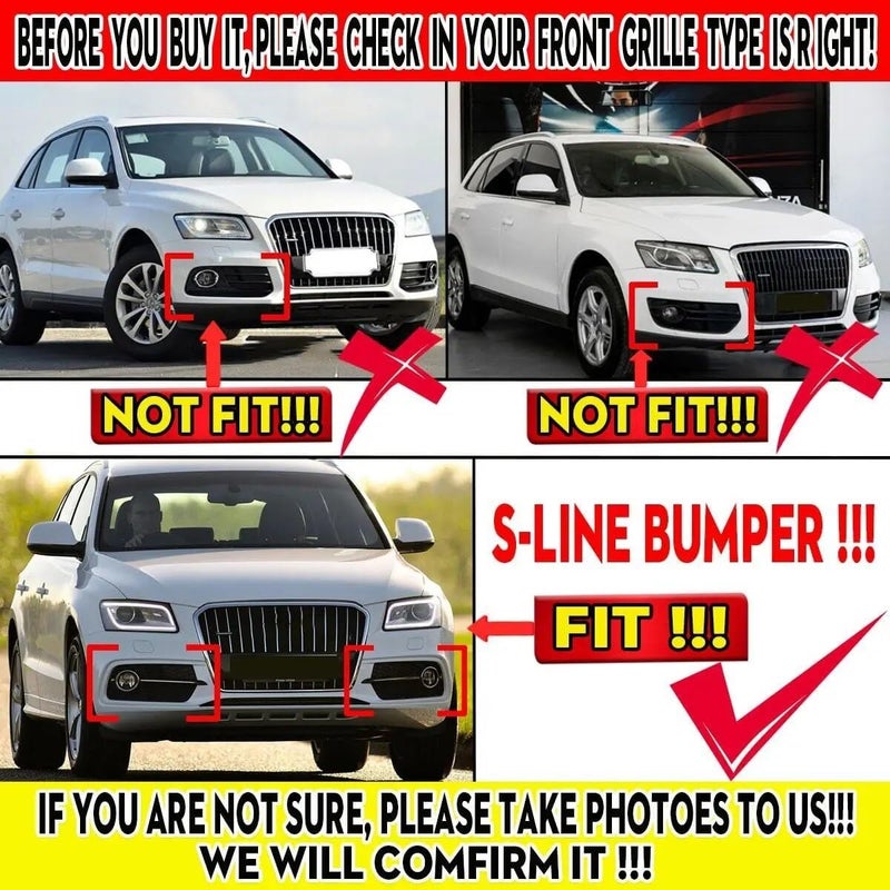 QASULER Front Bumper Fog Light Grille for Q5 (2013-2016) - Image 5