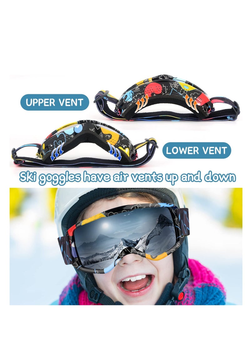 Y&D - Kids Ski Goggles, Outdoor 100% UV Protection, OTG Anti-Fog Glasses, Helmet Compatible, Snow Snowboard Goggles for Boys Girls Youth - Image 1
