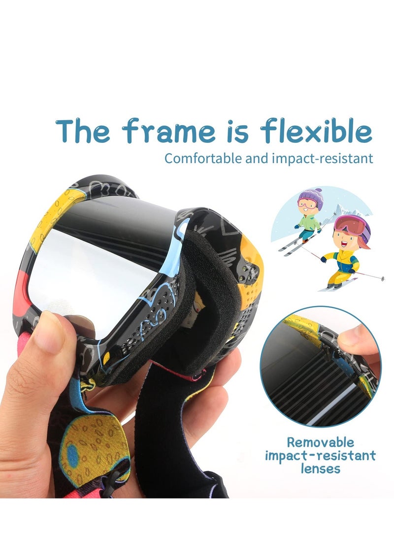 Y&D - Kids Ski Goggles, Outdoor 100% UV Protection, OTG Anti-Fog Glasses, Helmet Compatible, Snow Snowboard Goggles for Boys Girls Youth - Image 1