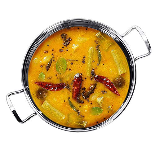 MGA Stainless Steel Heavy Base Flat Bottom Kadai for Kitchen Deep Frying, Halwa Kadhai, Snack Fry, Cooking Kadhai for Induction and Gas Stove Karahi Wok Pan with Handle Cookware - Image 5