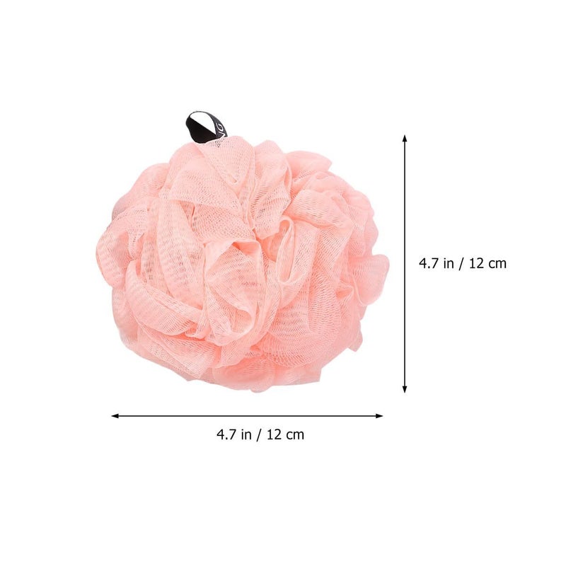 3pcs Mesh Bath Ball Shower Pouf Body Scrubber Sponge Set Blue Beige Pink - Image 3