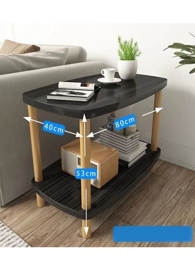 C&C Home 2 Tiers Compact Design Bedside Table Durable Wood Coffee Table Sofa Side Table for Living Room Bedroom 80x40x53 cm  - Image 2