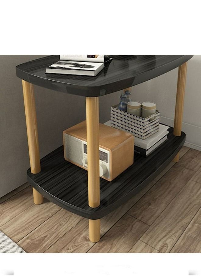 C&C Home 2 Tiers Compact Design Bedside Table Durable Wood Coffee Table Sofa Side Table for Living Room Bedroom 80x40x53 cm  - Image 3