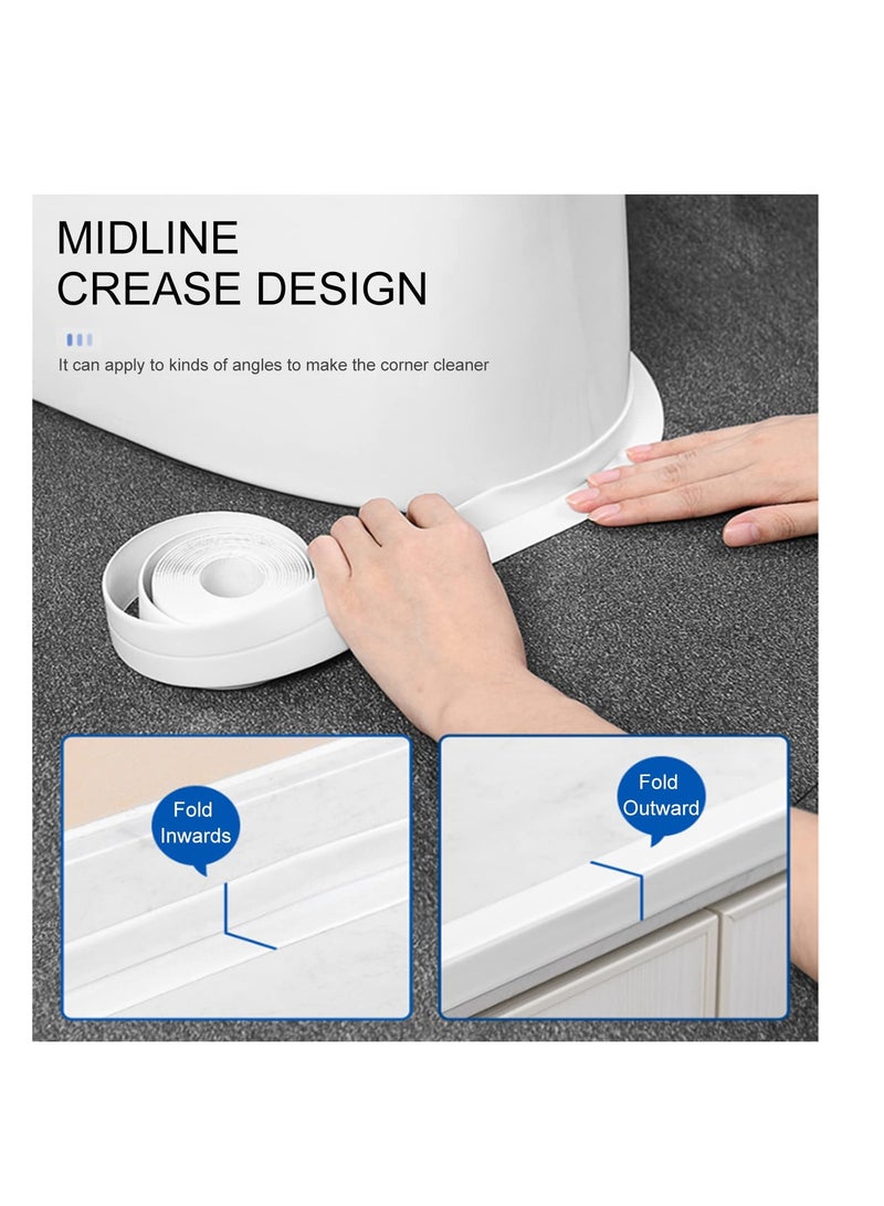 شريطان من شريط sealing بطول 20 قدم، شريط caulk بحجم 38 مم، مانع تسرب السيليكون المقاوم للماء للحمام، شريط sealing للاستحمام وحوض الاستحمام (طباعة) - Image 3