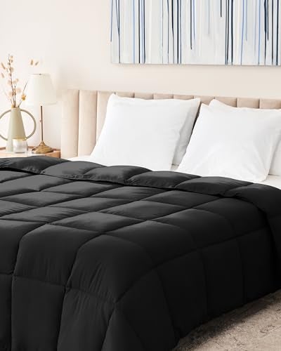 Lavish Comforts Twin Duvet Insert  Premium Fluffy Black Comforter Machine Washable 68x86
