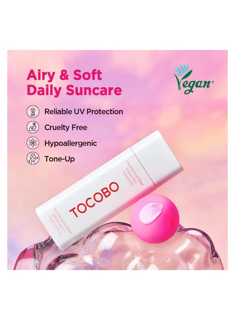 Tocobo Vita Tone Up Sun Cream SPF50+ PA++++ 50ml Vegan Sunscreen For Face - Image 3