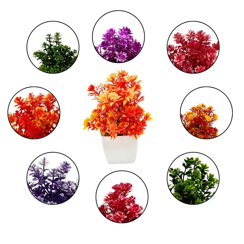 Madhav Enterprises Artificial Plants with Pot Showcase Decoration Plants Flowers Fake Plant Artificial Plants for Home Decor Office Gifting Plants Decorative Pack of 8 RVAP22 - Image 3