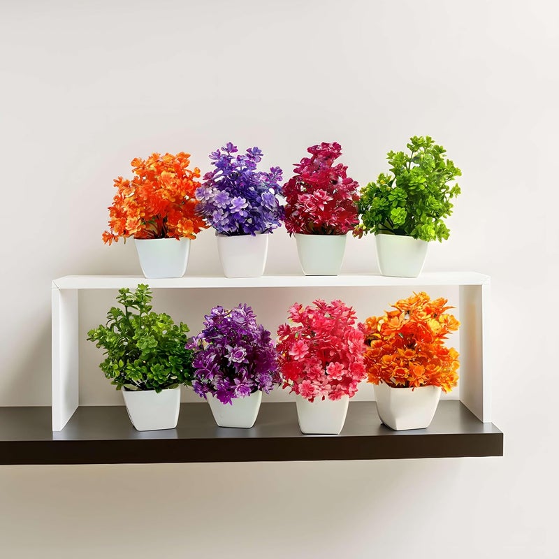 Madhav Enterprises Artificial Plants with Pot Showcase Decoration Plants Flowers Fake Plant Artificial Plants for Home Decor Office Gifting Plants Decorative Pack of 8 RVAP22 - Image 2