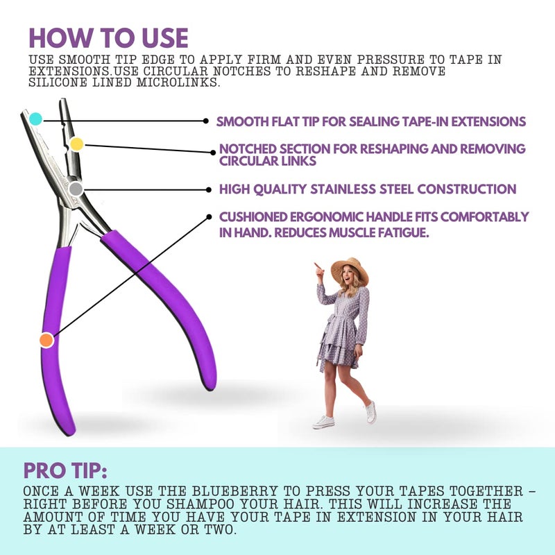 Big Kizzy Hair Extensions Tape Pressing Sealing Tool + 72 Tabs Regular Hold + 72 Tabs Extra Hold 4cm x .8cm Hair Extension Tape. Compatible with Hot Heads, Hairdreams, Babe & Most Other Brands. - Image 3