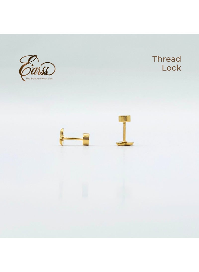 ايرس أقراط أذن على شكل قلب للأطفال، مطلية بالذهب - Image 5