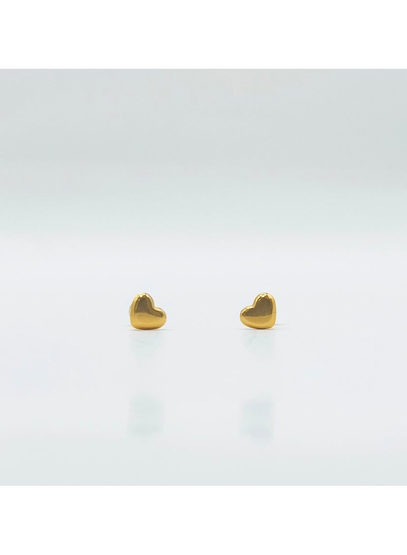 ايرس أقراط أذن على شكل قلب للأطفال، مطلية بالذهب - Image 2