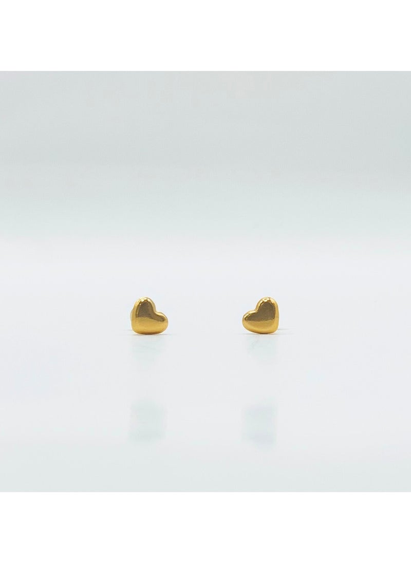 Earss Love Heart Shaped Stud Earrings For Kids, Gold Plated  - Image 1