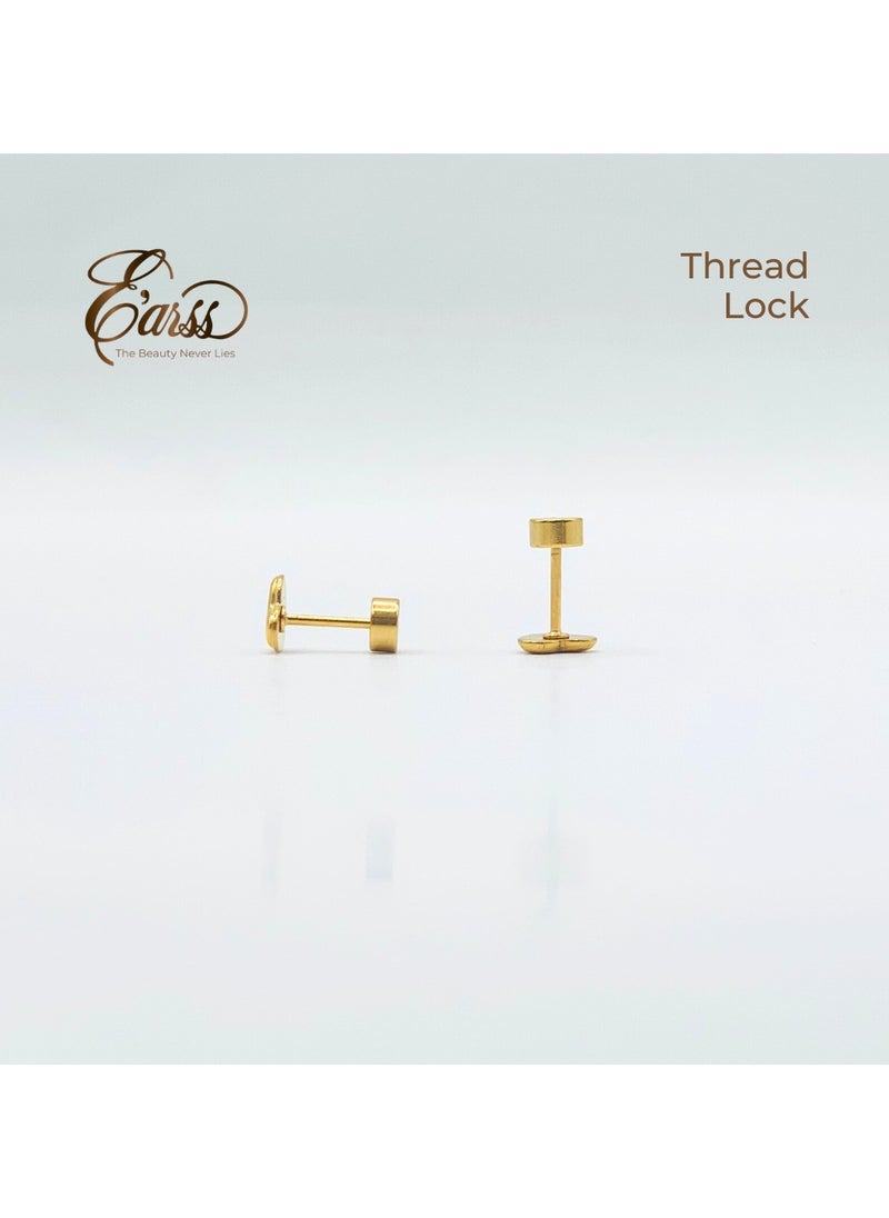Earss Love Heart Shaped Stud Earrings For Kids, Gold Plated  - Image 4