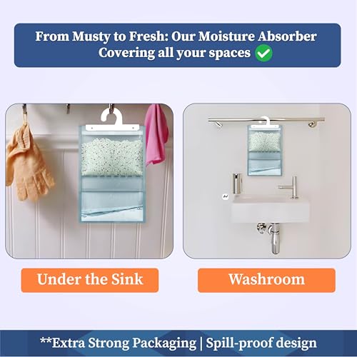 Homestrap Moisture Absorber Hanging Pouch 1Litre (Pack of 4) | Dehumidifier Humidity Absorber For Wardrobe, Drawers, Room And Car |Fight against Moisture, Mould, Fungus (Lavender|Hanging Pouch) - Image 5