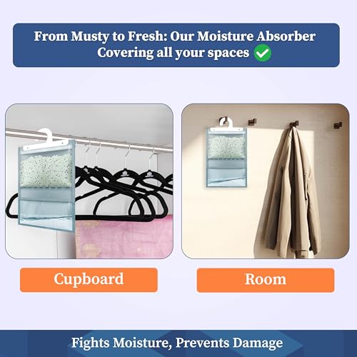 Homestrap Moisture Absorber Hanging Pouch 1Litre (Pack of 4) | Dehumidifier Humidity Absorber For Wardrobe, Drawers, Room And Car |Fight against Moisture, Mould, Fungus (Lavender|Hanging Pouch) - Image 4