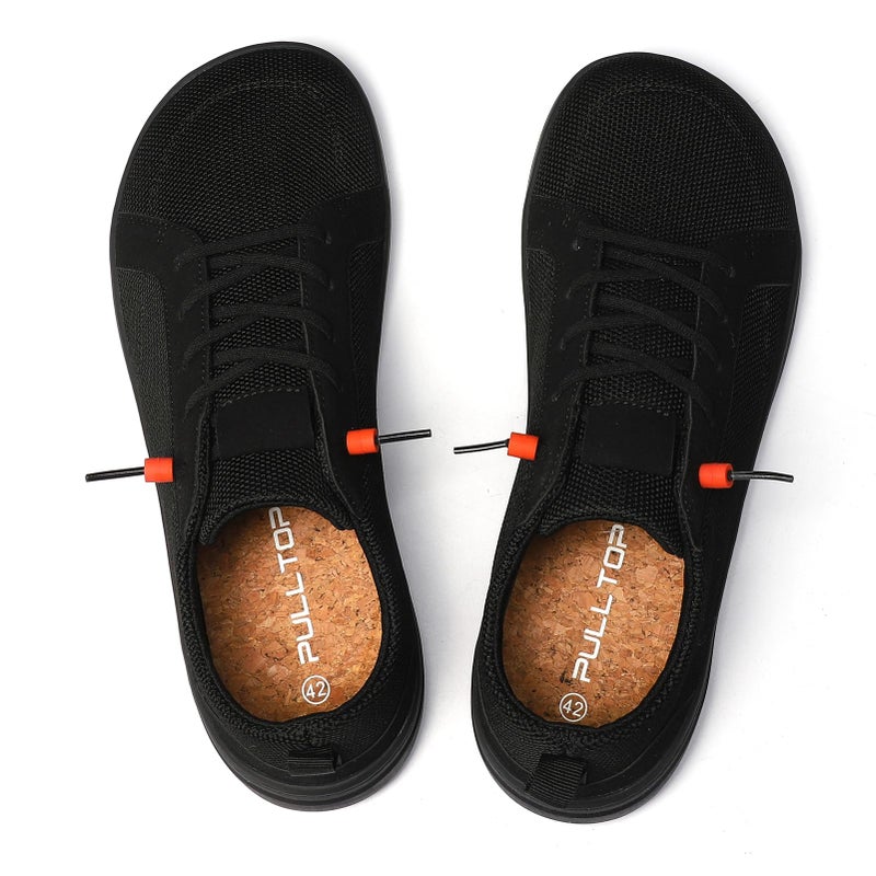 Pulltop Barefoot Wide Toe Box Shoes for Women - Minimalist Sneakers | Zero Drop Sole | Extra Wide Slip on for Walking All Black Size 6 Wide - Image 2