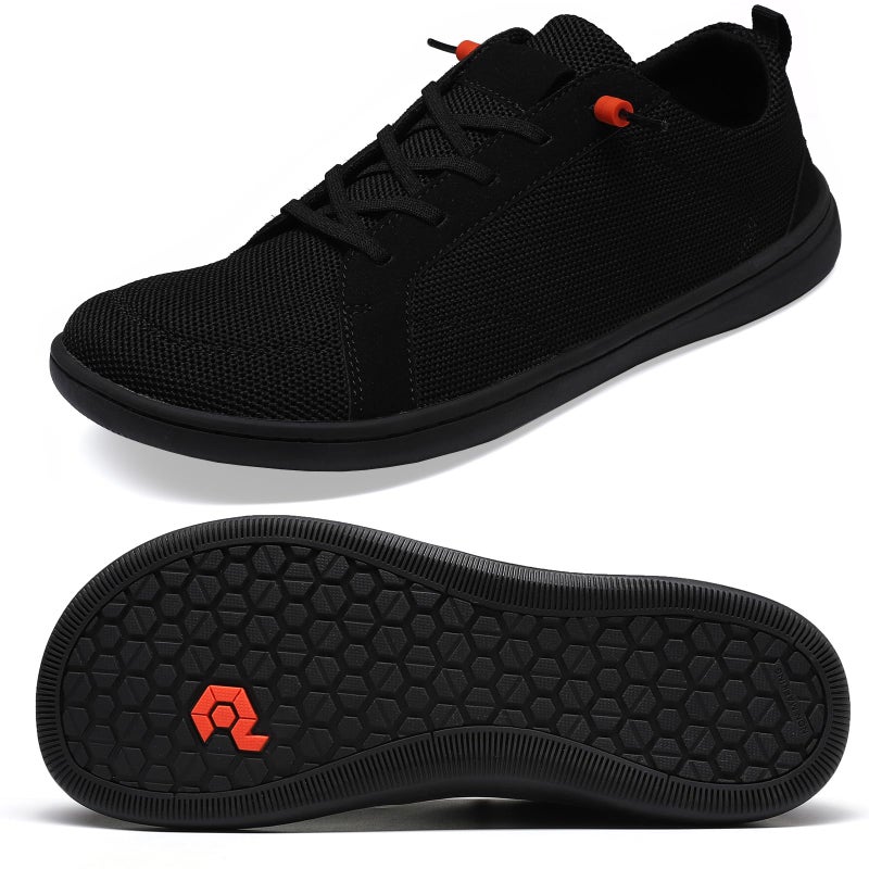 Pulltop Barefoot Wide Toe Box Shoes for Women - Minimalist Sneakers | Zero Drop Sole | Extra Wide Slip on for Walking All Black Size 6 Wide - Image 1