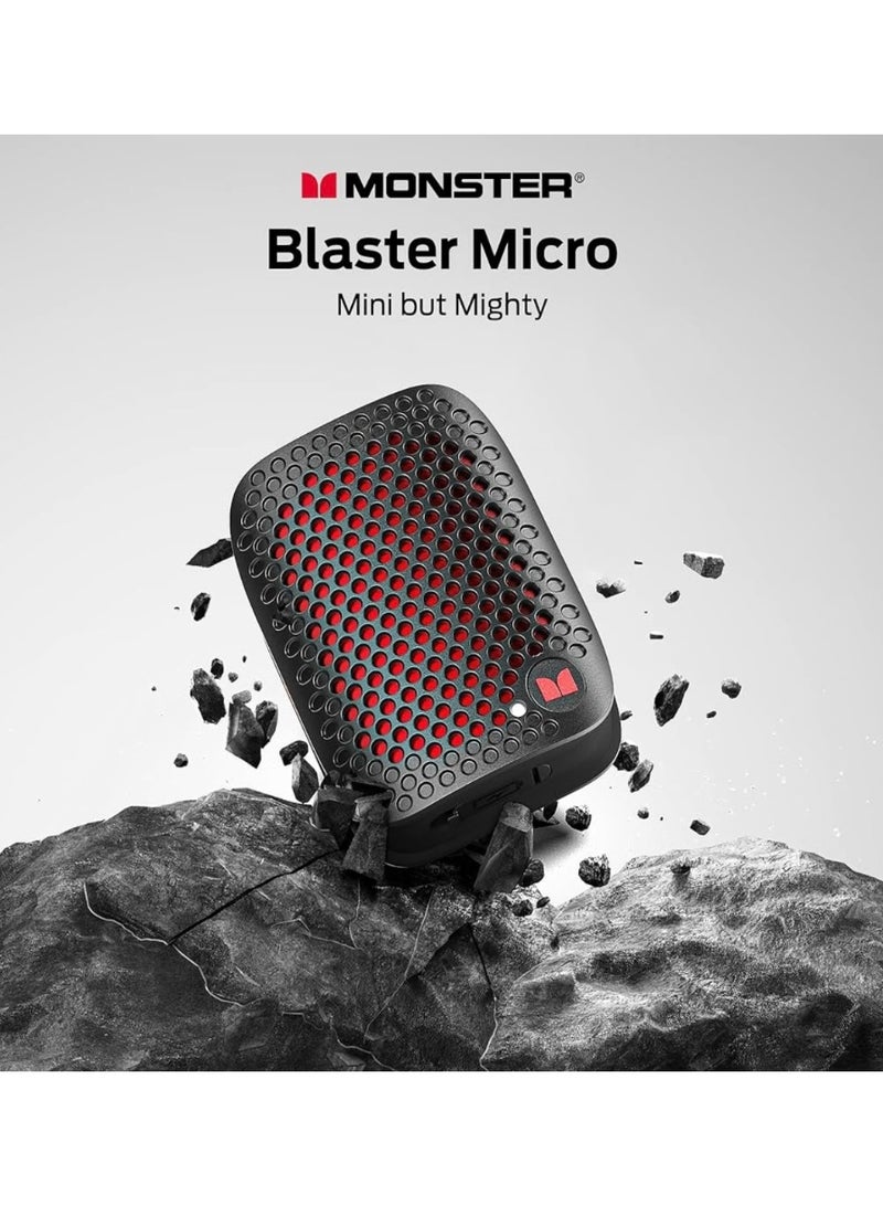 Monster Monster Blaster Micro Bluetooth Speaker, IPX7 Waterproof Level, USB-C Charging Port, 450mAh Battery Capacity - Black  - Image 1