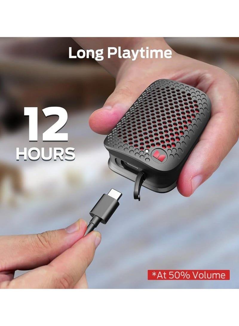 Monster Blaster Micro Bluetooth Speaker, IPX7 Waterproof Level, USB-C Charging Port, 450mAh Battery Capacity - Black