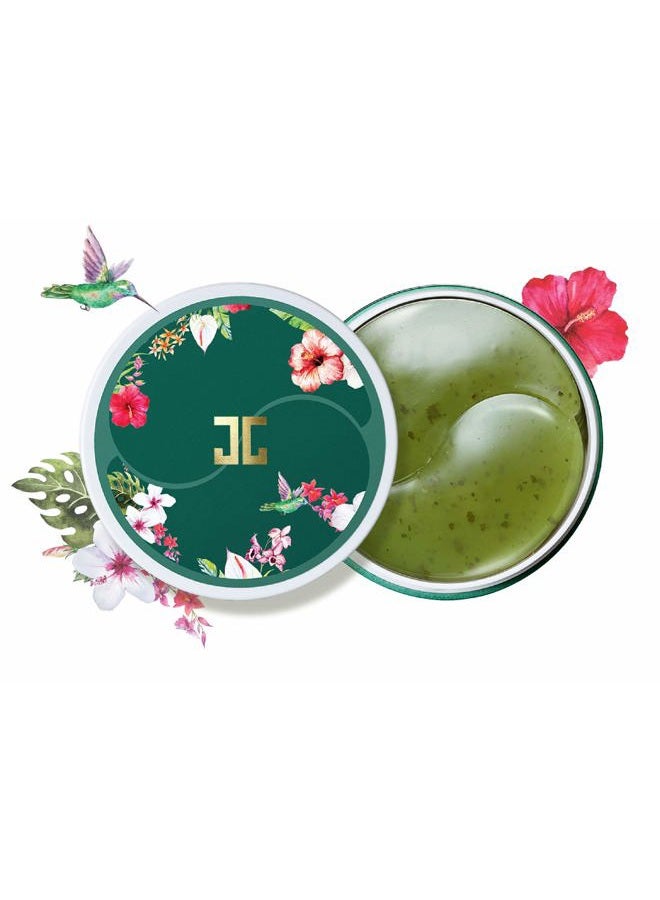 JAYJUN JJ لصقات جيل العين من جايجون الشاي الأخضر، دوائر داكنة، عيون منتفخة، لصقات تحت العين، 1.4 جرام، 60 في جرة - Image 1