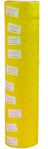 BAMBALIO Price Label ROLL 10 Rolls x 600 Labels Compatible with All Single Line Labeling Machines (Yellow) - Image 1