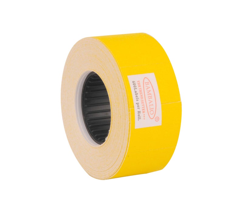BAMBALIO Price Label ROLL 10 Rolls x 600 Labels Compatible with All Single Line Labeling Machines (Yellow) - Image 2