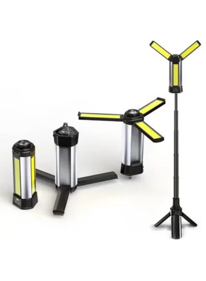 إلترازون High Quality 2000 Lumens Portable LED Work Light with Type-C Rechargeable Battery, Adjustable Stand, Waterproof & Durable Design, Powerful Floodlight for Outdoor Activities, Garage, Camping, Emergency, Construction, Home Repairs, Night Work, and Professional Use - Image 4