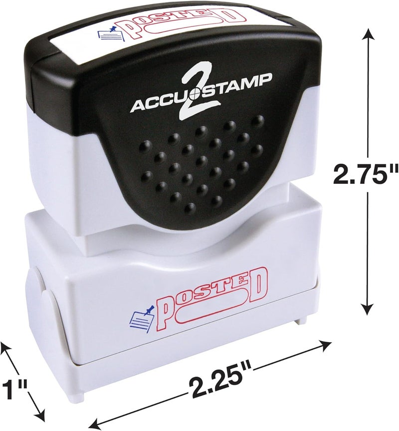 ACCUSTAMP2 035521 Pre-Inked Shutter Stamp, Red/Blue, Posted, 1 5/8 x 1/2 - Image 3