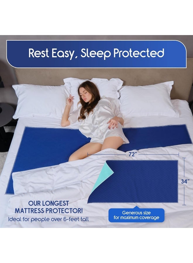 Inspire Waterproof Mattress Pad, Dark Colored to Hide Stains, Oversized 34"x 72" – Quilted, Bed Pad for Incontinence Washable, for Adults and Kids Reusable Underpad - Image 2