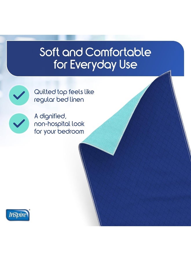 Inspire Waterproof Mattress Pad, Dark Colored to Hide Stains, Oversized 34"x 72" – Quilted, Bed Pad for Incontinence Washable, for Adults and Kids Reusable Underpad - Image 4