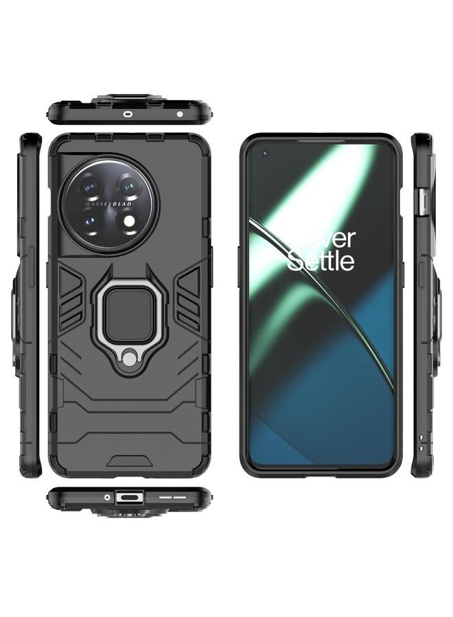اس-توب جراب لهاتف OnePlus 11 5G مزود بحلقة مغناطيسية من البولي كربونات + جراب هاتف من مادة TPU - Image 2