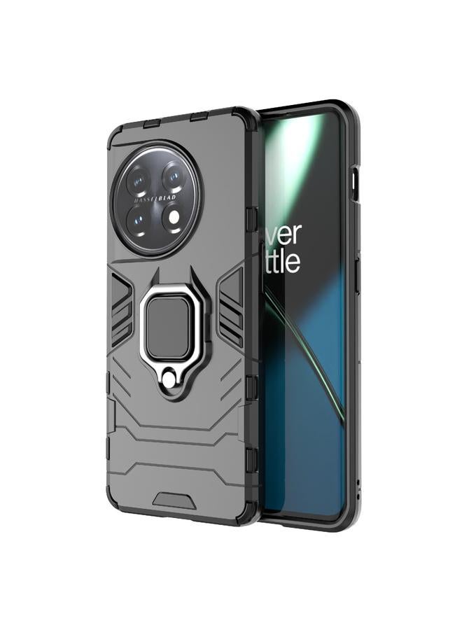 اس-توب جراب لهاتف OnePlus 11 5G مزود بحلقة مغناطيسية من البولي كربونات + جراب هاتف من مادة TPU - Image 1